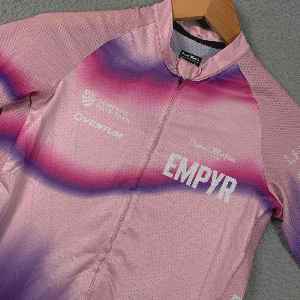 Pedal Mafia EMPYR Cycling Jersey Unisex Small Pink Purple Gradient Short Sleeve